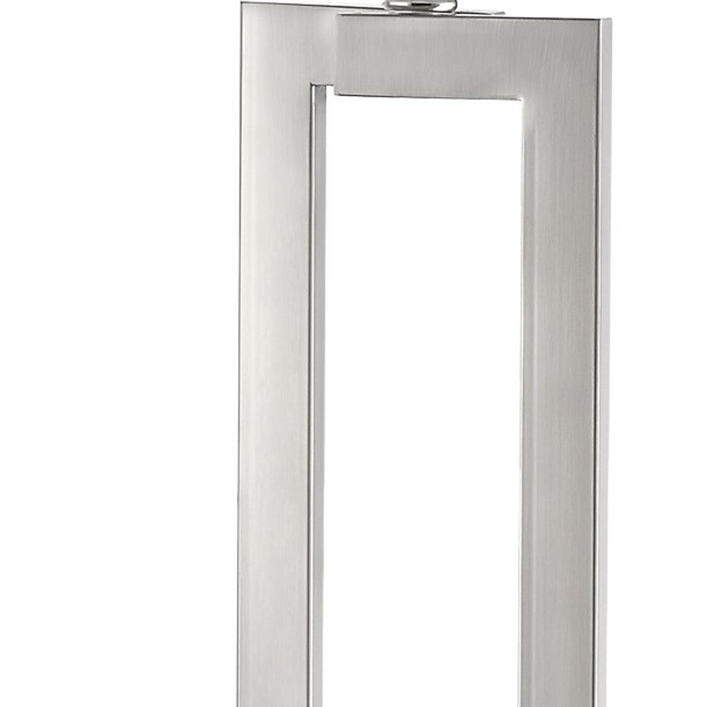 HomeRoots Riley 1-Light Table Lamp With Off White Shantung Shade and Brushed Nickel Finish