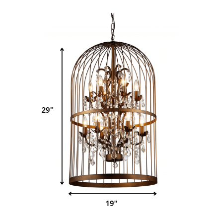 HomeRoots Rinee III Cage Chandelier In Bronze Finish