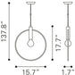 HomeRoots Ring Ceiling Lamp in Gold Finish