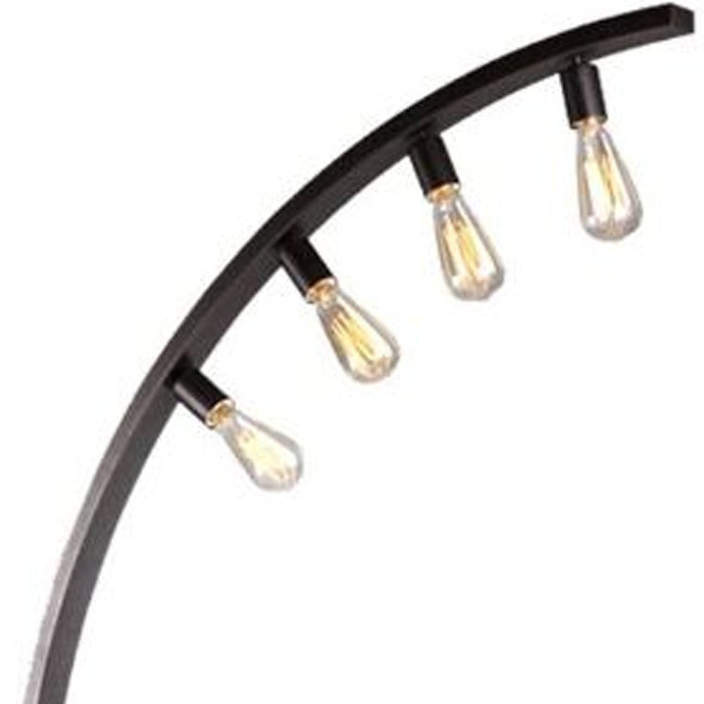 HomeRoots Robelim Arch Floor Lamp With Edison Bulbs In Antique Black Finish