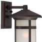 HomeRoots Round White Glass Wall Light With Antique Bronze Finish