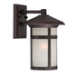 HomeRoots Round White Glass Wall Light With Antique Bronze Finish