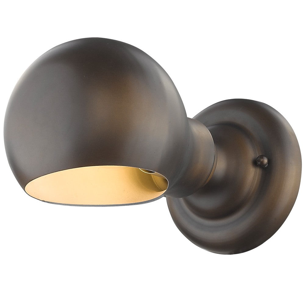 HomeRoots Rounded Wall Sconce in Antique Bronze Finish