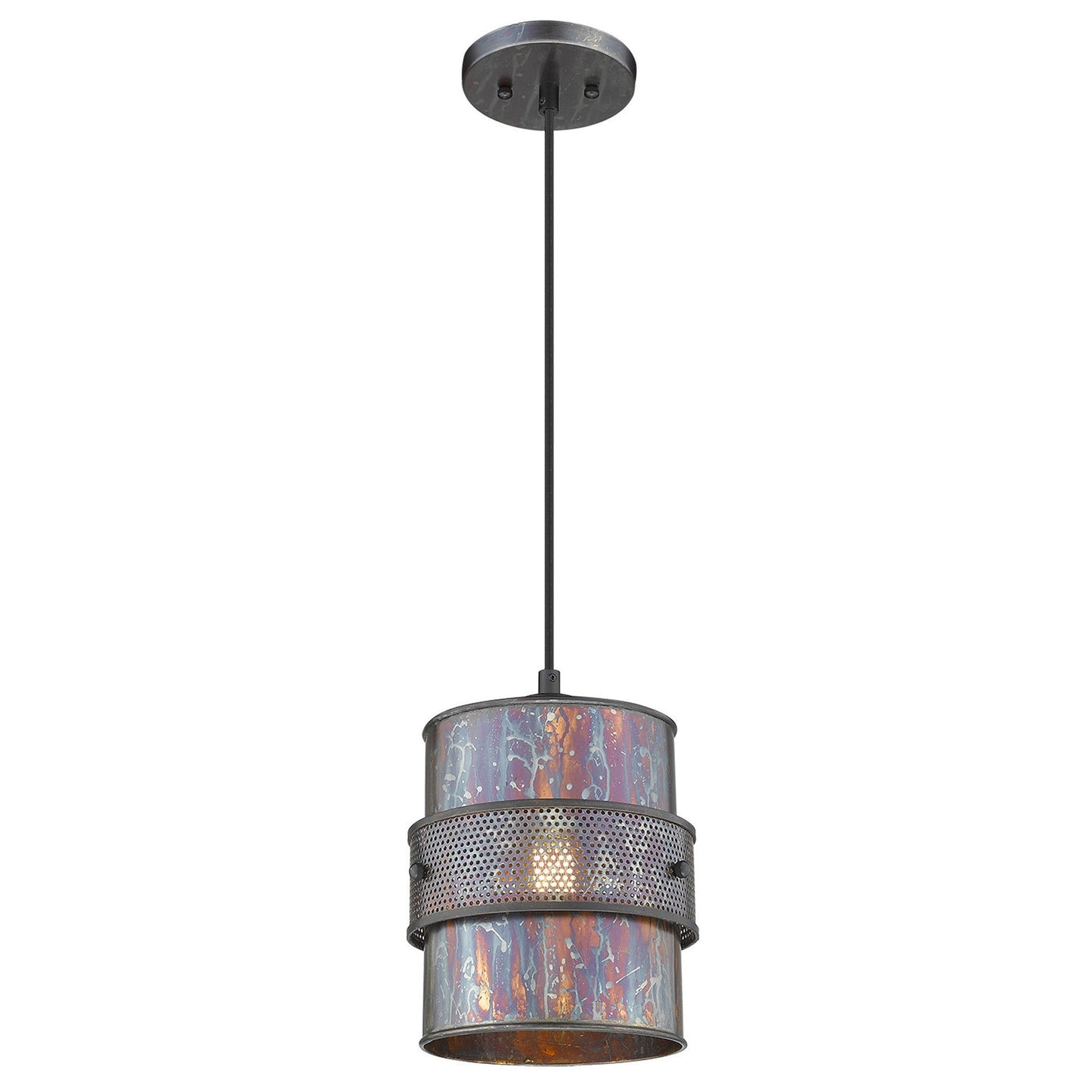 HomeRoots Ryker 1-Light Patina Pendant in Bronze Finish