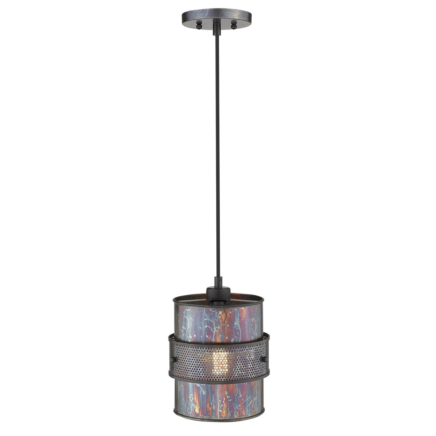 HomeRoots Ryker 1-Light Patina Pendant in Bronze Finish