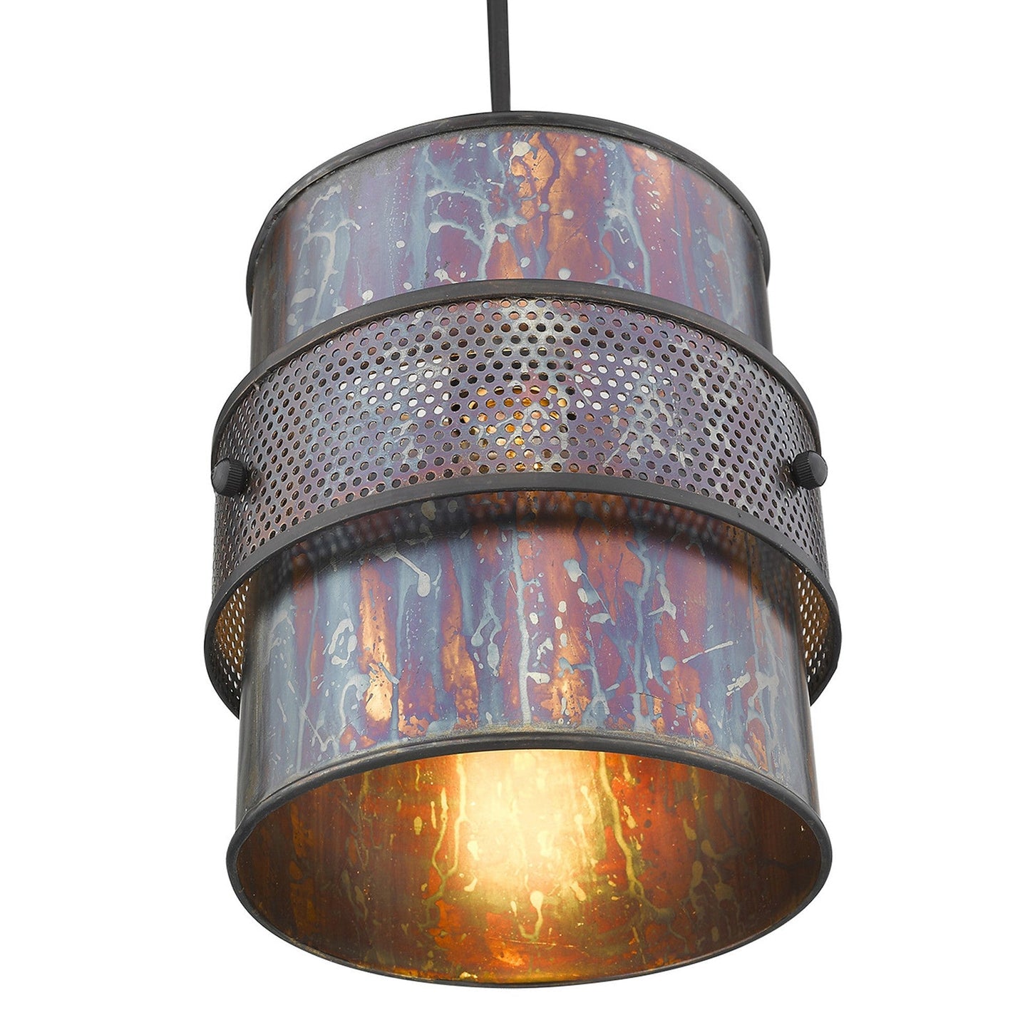 HomeRoots Ryker 1-Light Patina Pendant in Bronze Finish