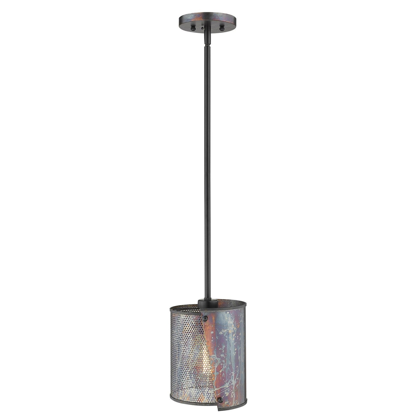 HomeRoots Ryker 1-Light Patina Pendant in Bronze Finish