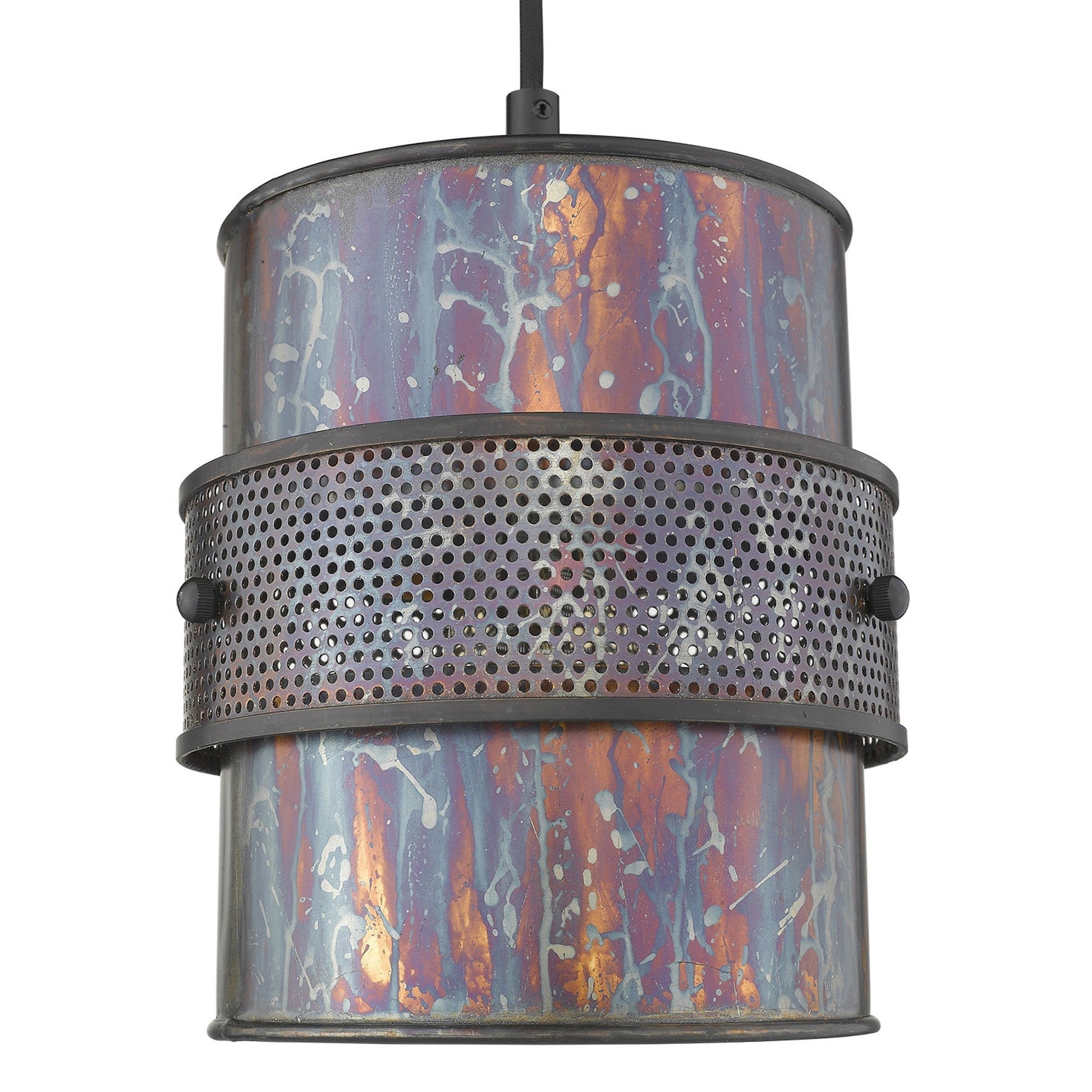 HomeRoots Ryker 1-Light Patina Pendant in Bronze Finish