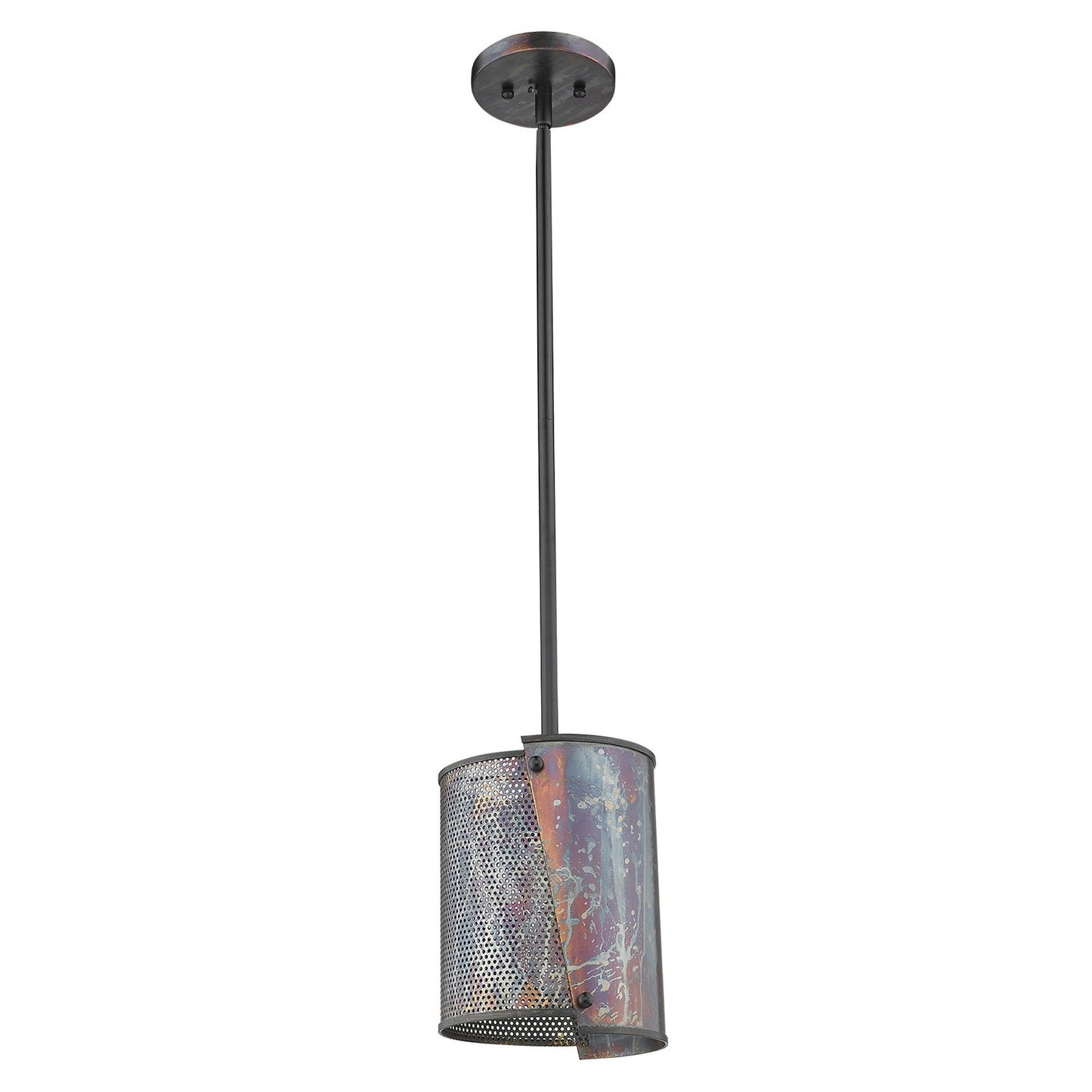 HomeRoots Ryker 1-Light Patina Pendant in Bronze Finish
