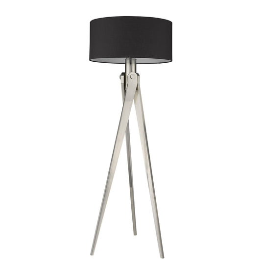 HomeRoots Sangallo 1-Light Floor Lamp in Satin Nickel Finish