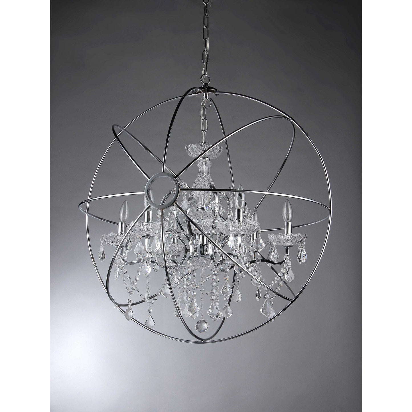 HomeRoots Saturn's Ring 16" Chandelier In Silver Finish