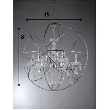 HomeRoots Saturn's Ring 22" Chandelier In Silver Finish
