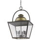 HomeRoots Savannah 6-Light Foyer Pendant With Raw Brass Accents And Clear Glass Panes in Oil-Rubbed Bronze Finish