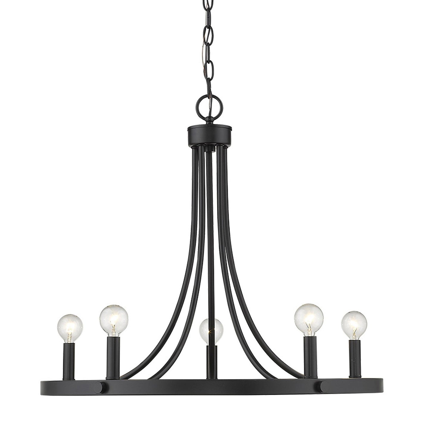 HomeRoots Sawyer 5-Light Chandelier in Matte Black Finish