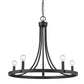 HomeRoots Sawyer 5-Light Chandelier in Matte Black Finish