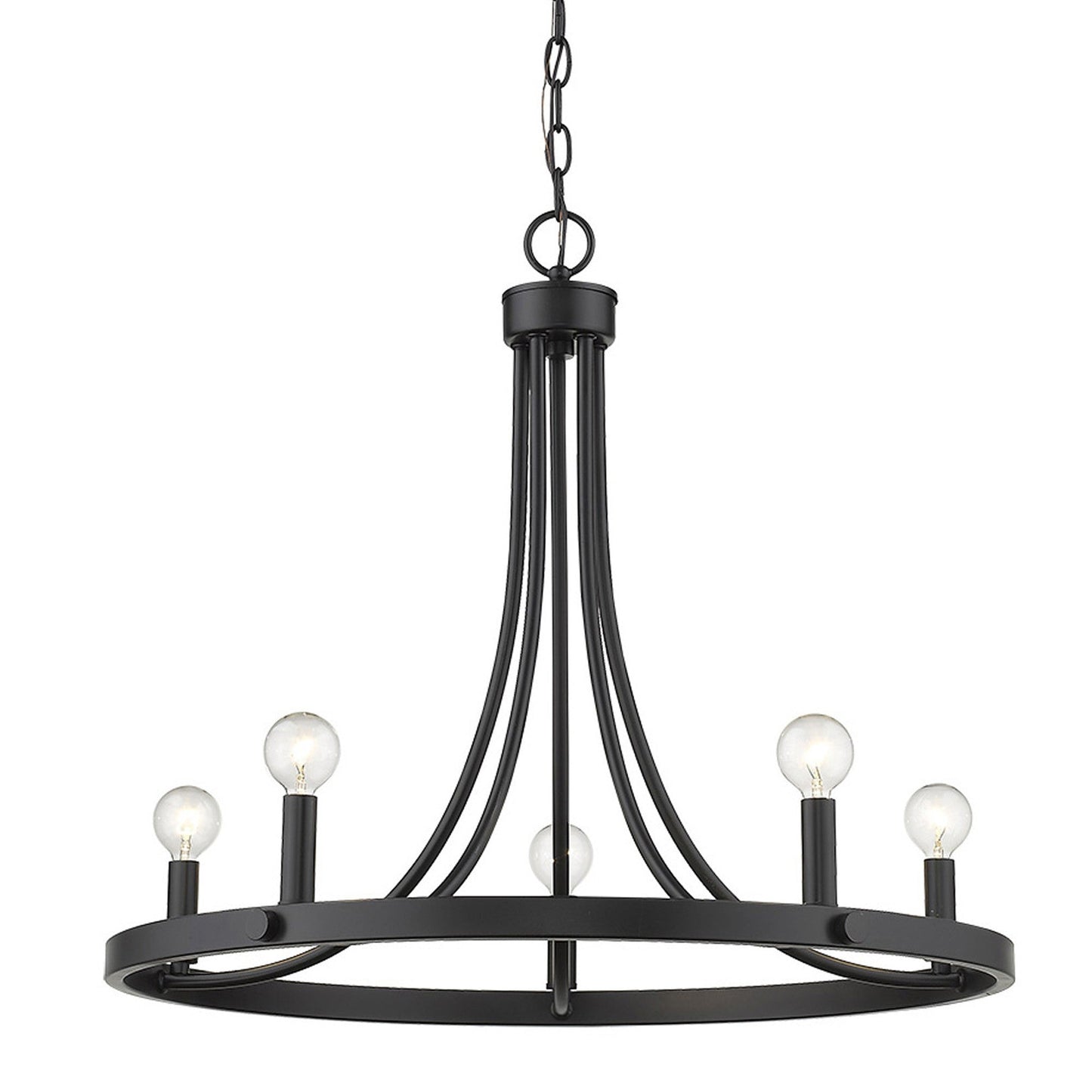 HomeRoots Sawyer 5-Light Chandelier in Matte Black Finish
