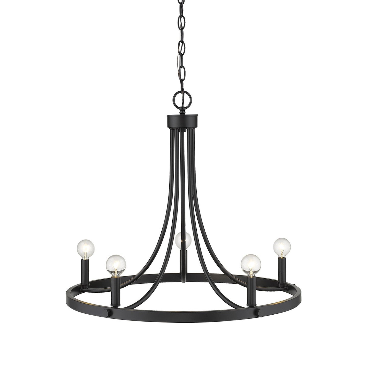HomeRoots Sawyer 5-Light Chandelier in Matte Black Finish