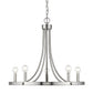 HomeRoots Sawyer 5-Light Chandelier in Satin Nickel Finish
