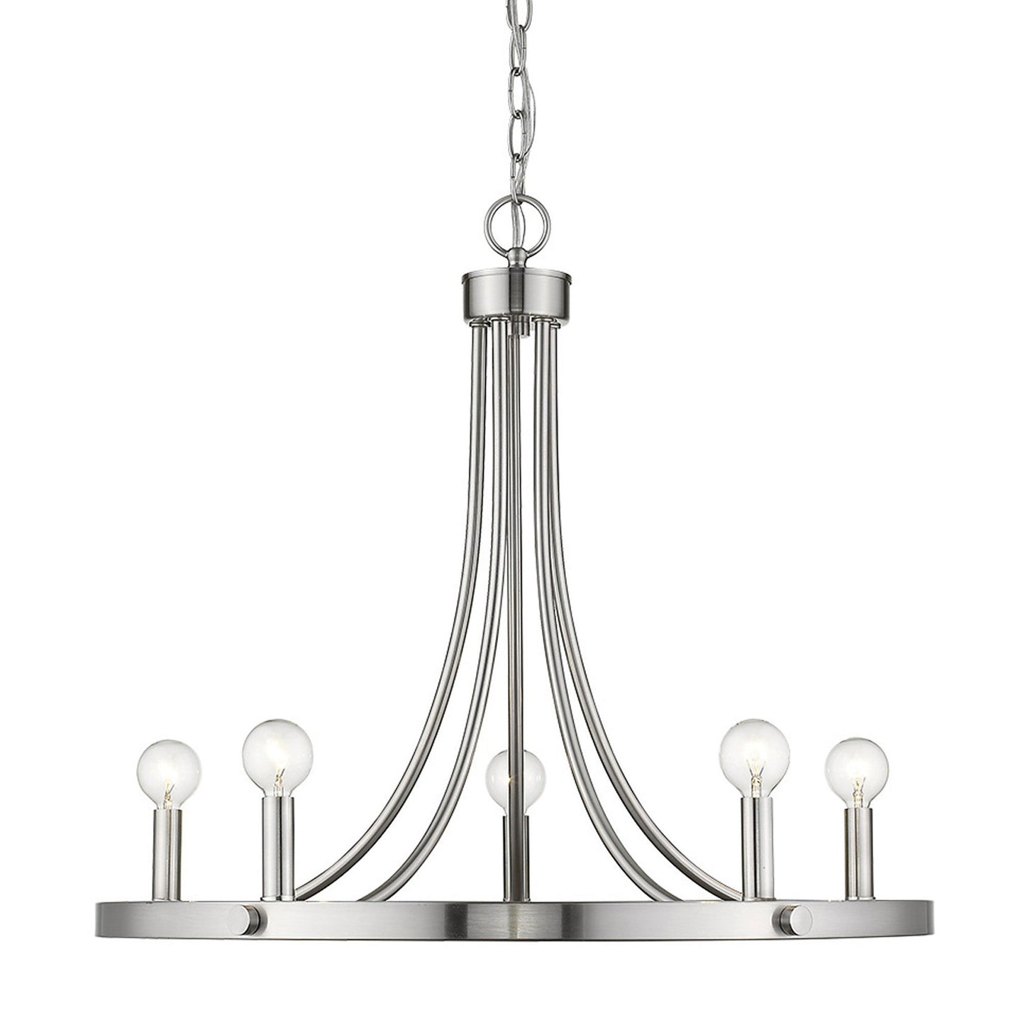 HomeRoots Sawyer 5-Light Chandelier in Satin Nickel Finish