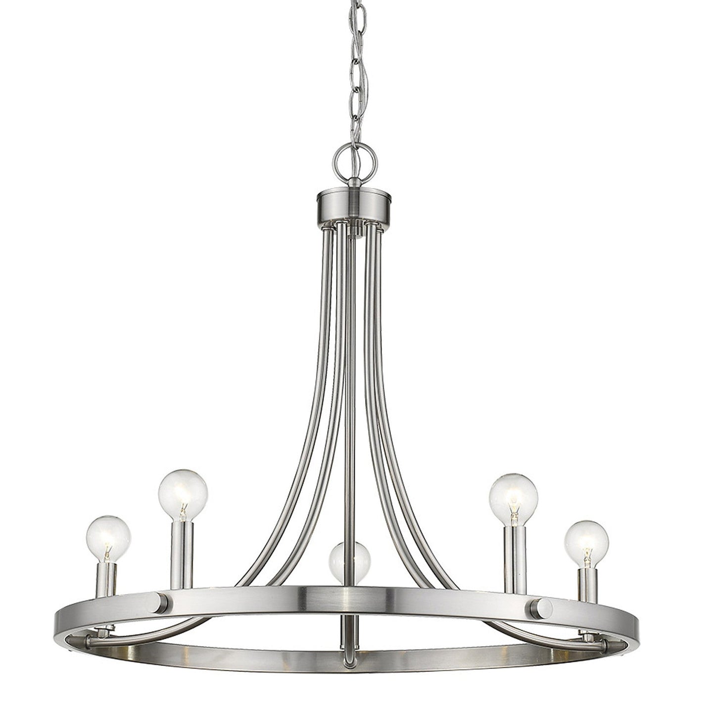 HomeRoots Sawyer 5-Light Chandelier in Satin Nickel Finish