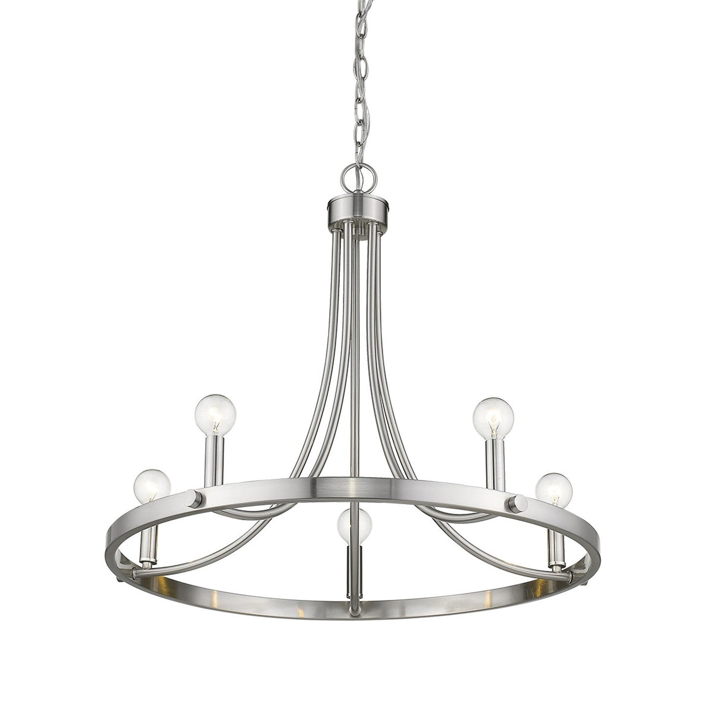 HomeRoots Sawyer 5-Light Chandelier in Satin Nickel Finish