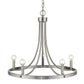 HomeRoots Sawyer 5-Light Chandelier in Satin Nickel Finish