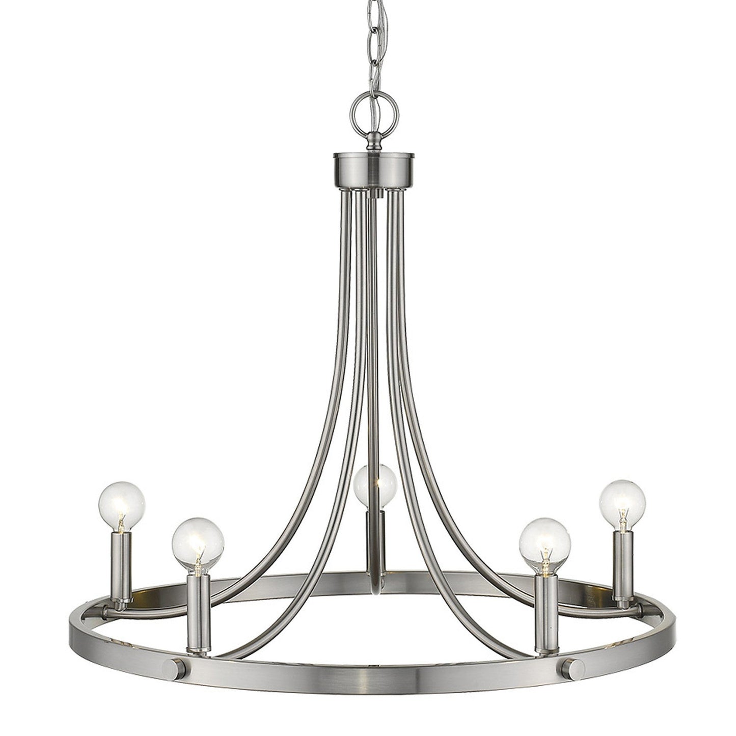 HomeRoots Sawyer 5-Light Chandelier in Satin Nickel Finish