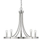 HomeRoots Sawyer 5-Light Chandelier in Satin Nickel Finish