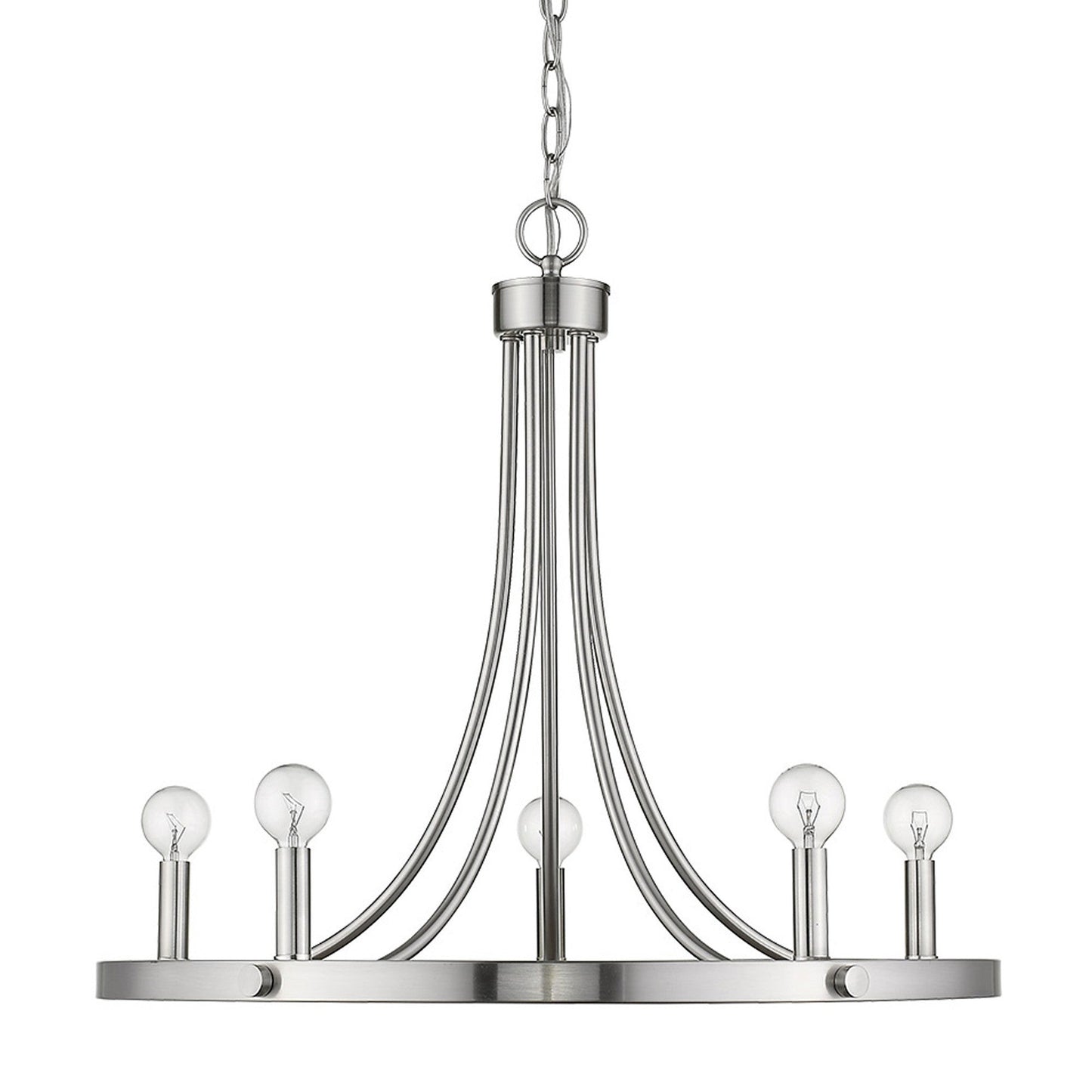 HomeRoots Sawyer 5-Light Chandelier in Satin Nickel Finish