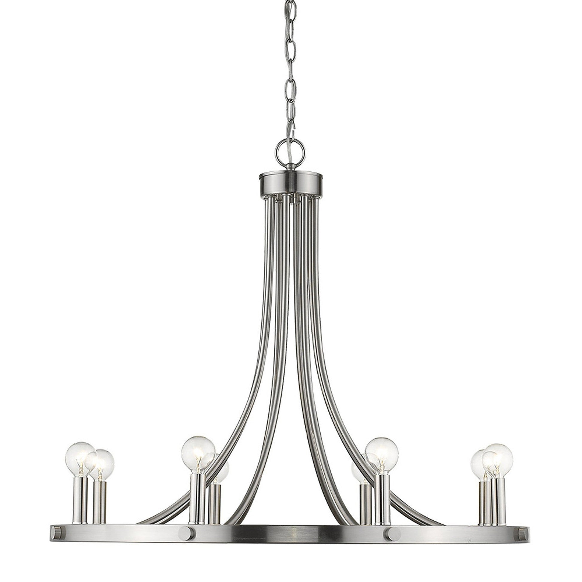 HomeRoots Sawyer 8-Light Chandelier in Satin Nickel Finish