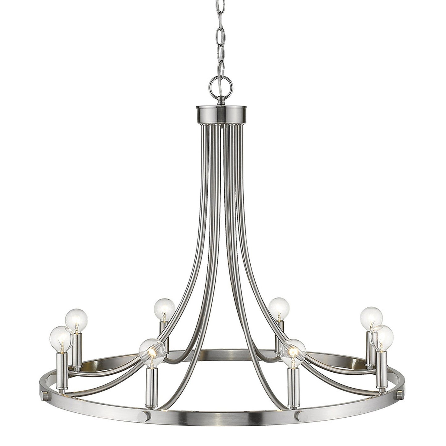 HomeRoots Sawyer 8-Light Chandelier in Satin Nickel Finish