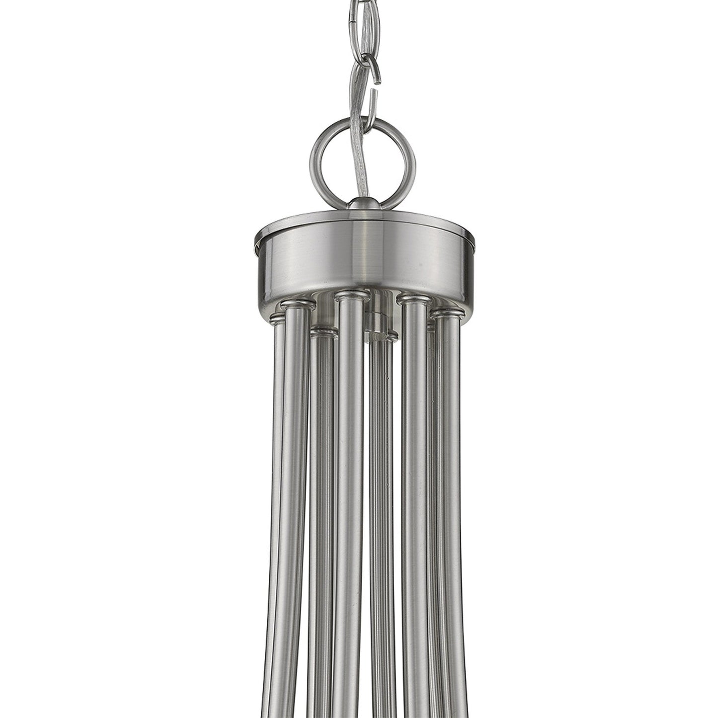 HomeRoots Sawyer 8-Light Chandelier in Satin Nickel Finish