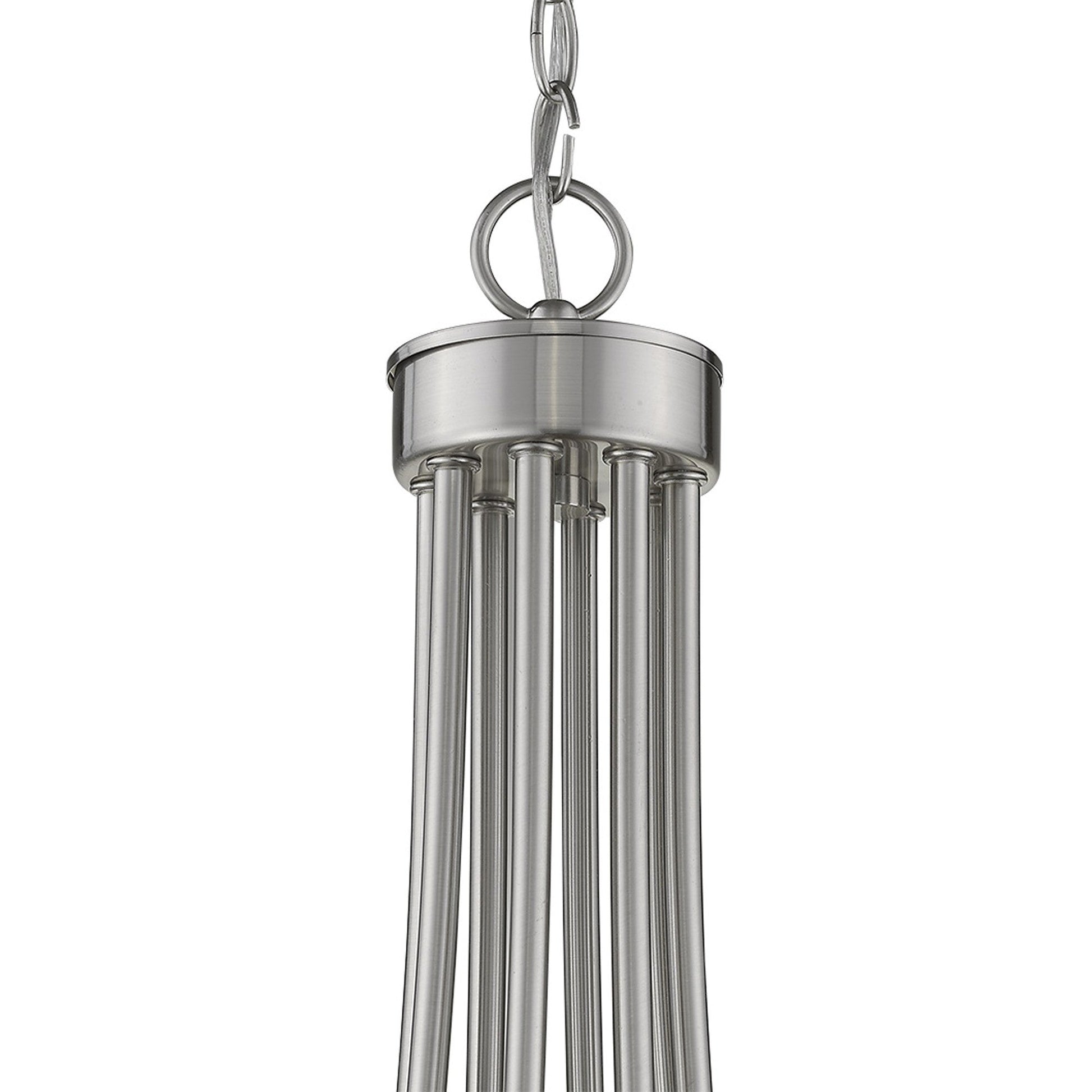 HomeRoots Sawyer 8-Light Chandelier in Satin Nickel Finish