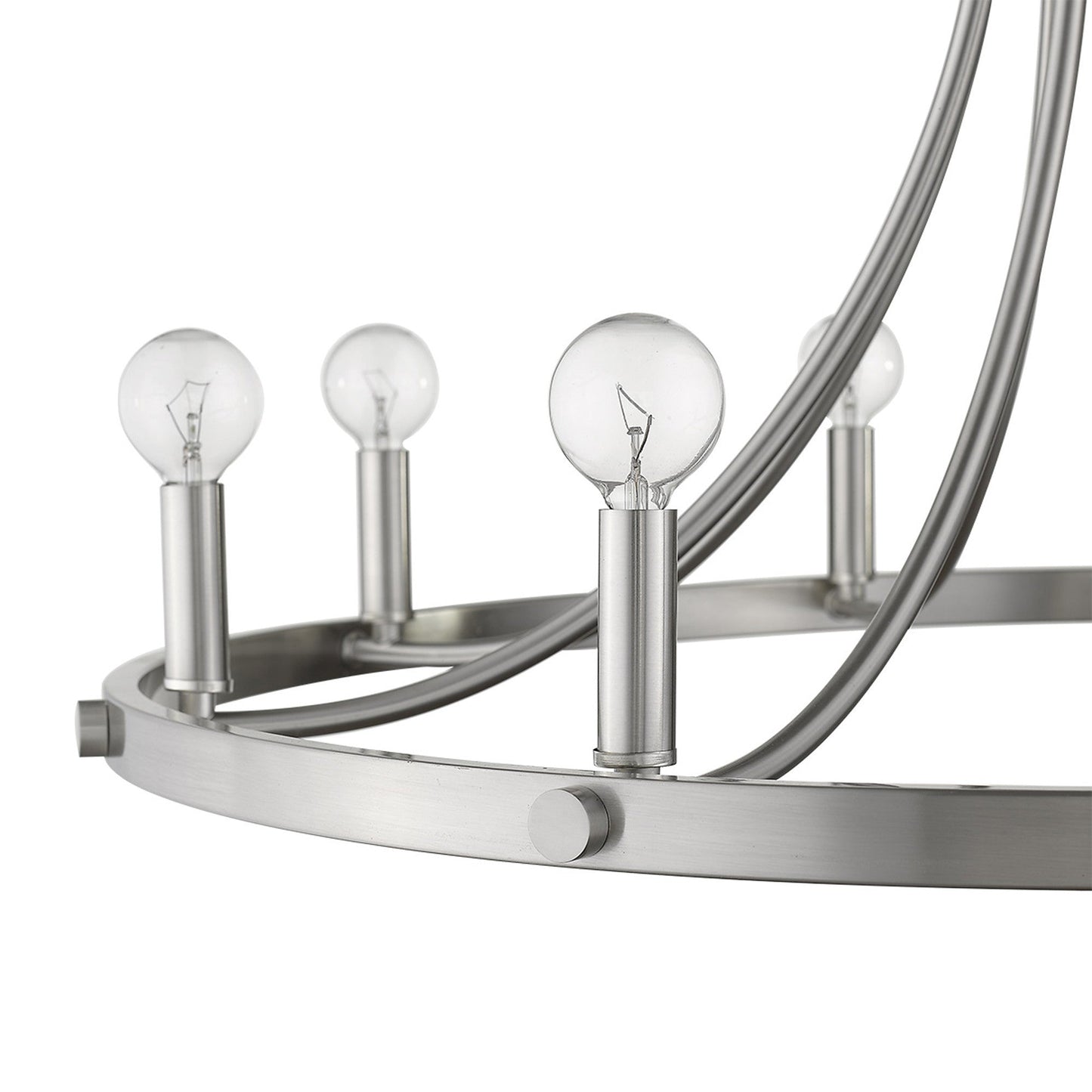 HomeRoots Sawyer 8-Light Chandelier in Satin Nickel Finish