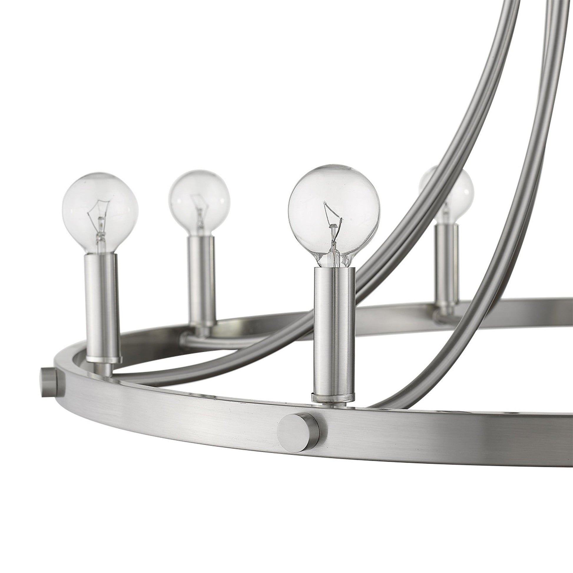 HomeRoots Sawyer 8-Light Chandelier in Satin Nickel Finish