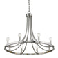 HomeRoots Sawyer 8-Light Chandelier in Satin Nickel Finish