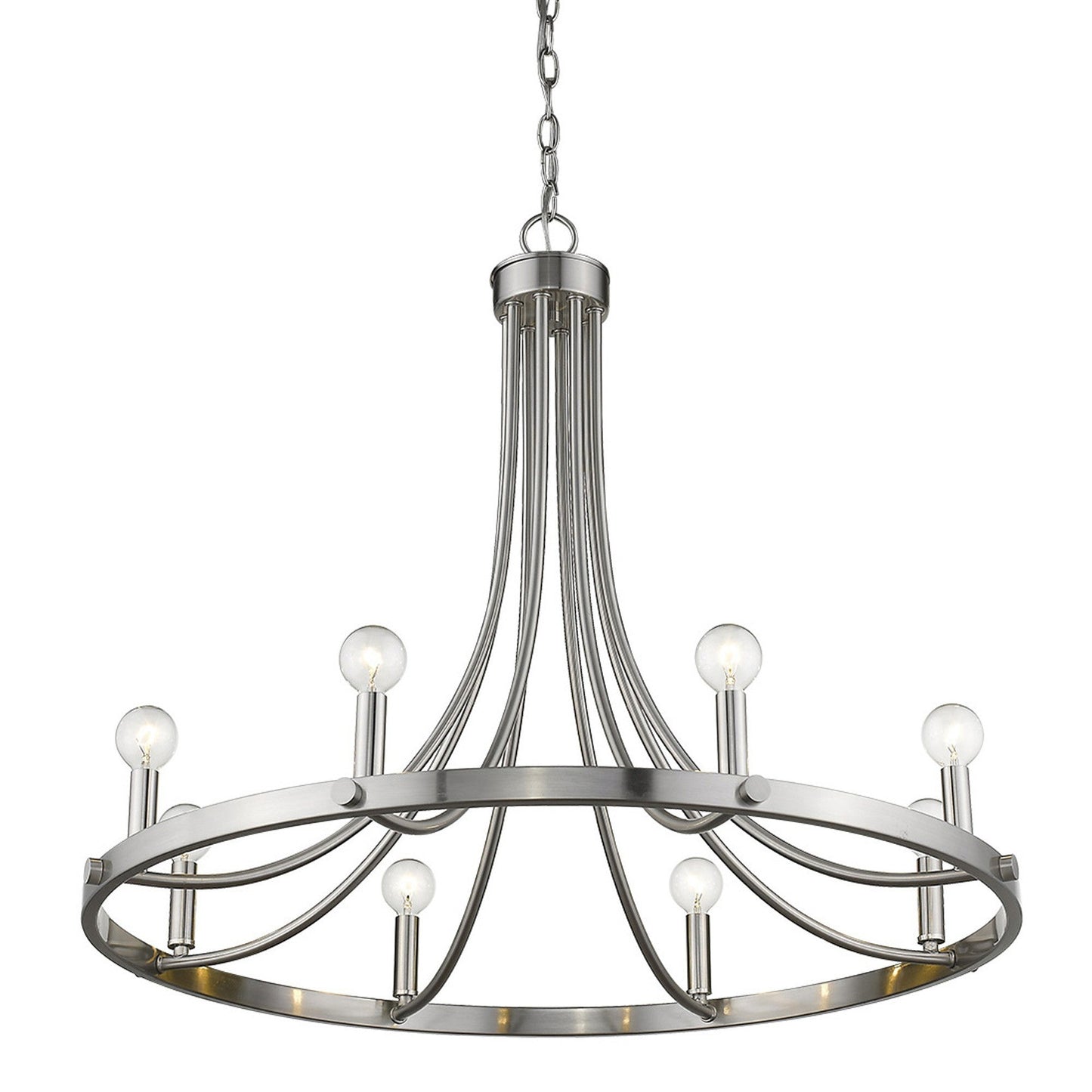HomeRoots Sawyer 8-Light Chandelier in Satin Nickel Finish