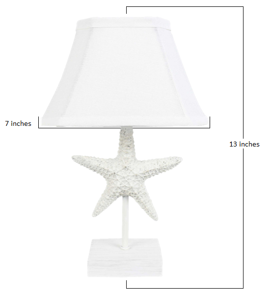 HomeRoots Sea Star Accent Lamp in White Finish