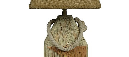 HomeRoots Seaside Accent Lamp With Rope and Starfish Finish