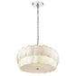 HomeRoots Selene 6-Light Polished Chrome Pendant With Overlapping Frosted White Glass Discs Shade