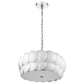 HomeRoots Selene 6-Light Polished Chrome Pendant With Overlapping Frosted White Glass Discs Shade