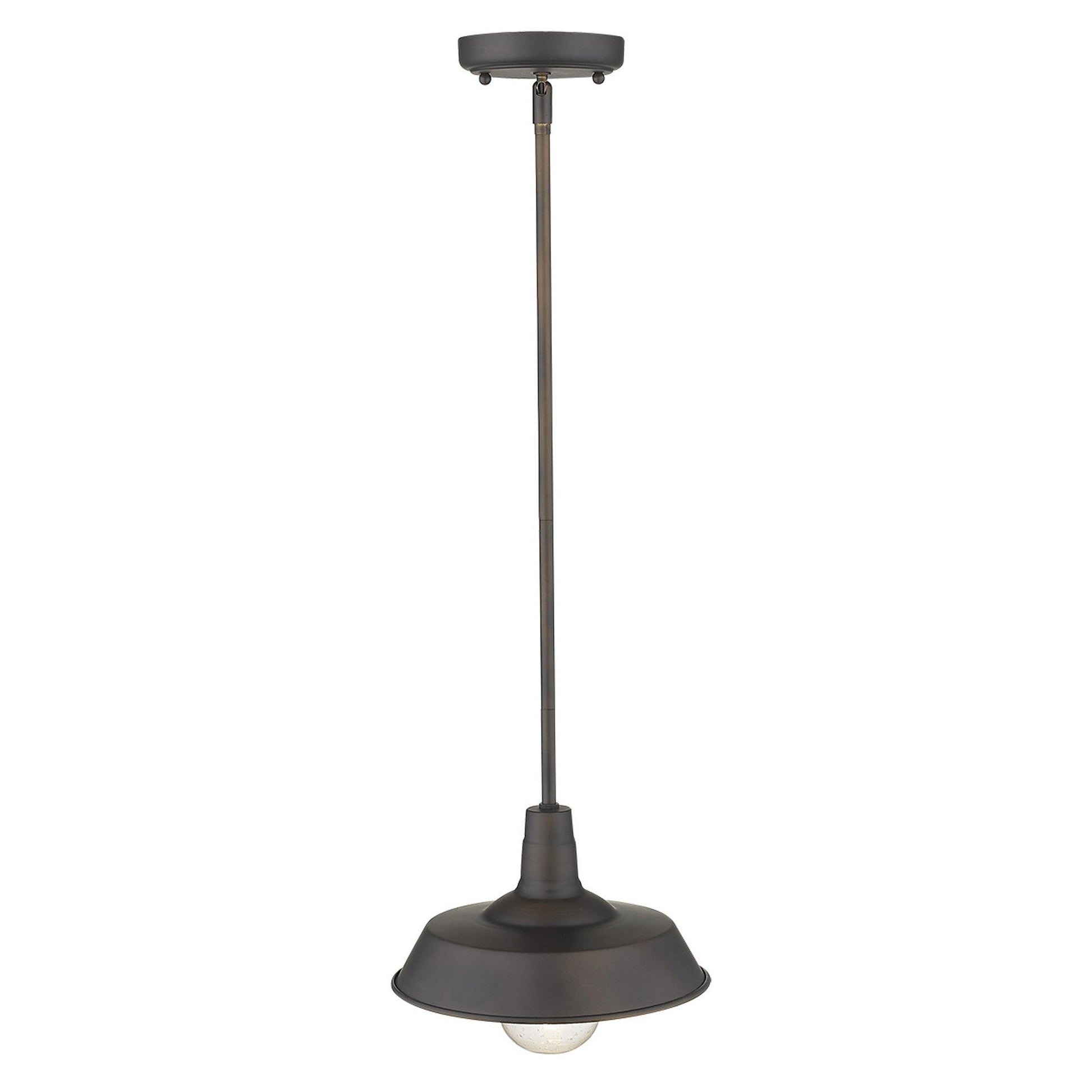 HomeRoots Shallow Plate Adjustable Pendant Light in Antique Bronze Finish