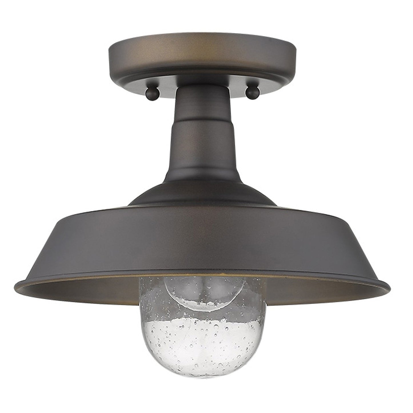 HomeRoots Shallow Plate Adjustable Pendant Light in Antique Bronze Finish