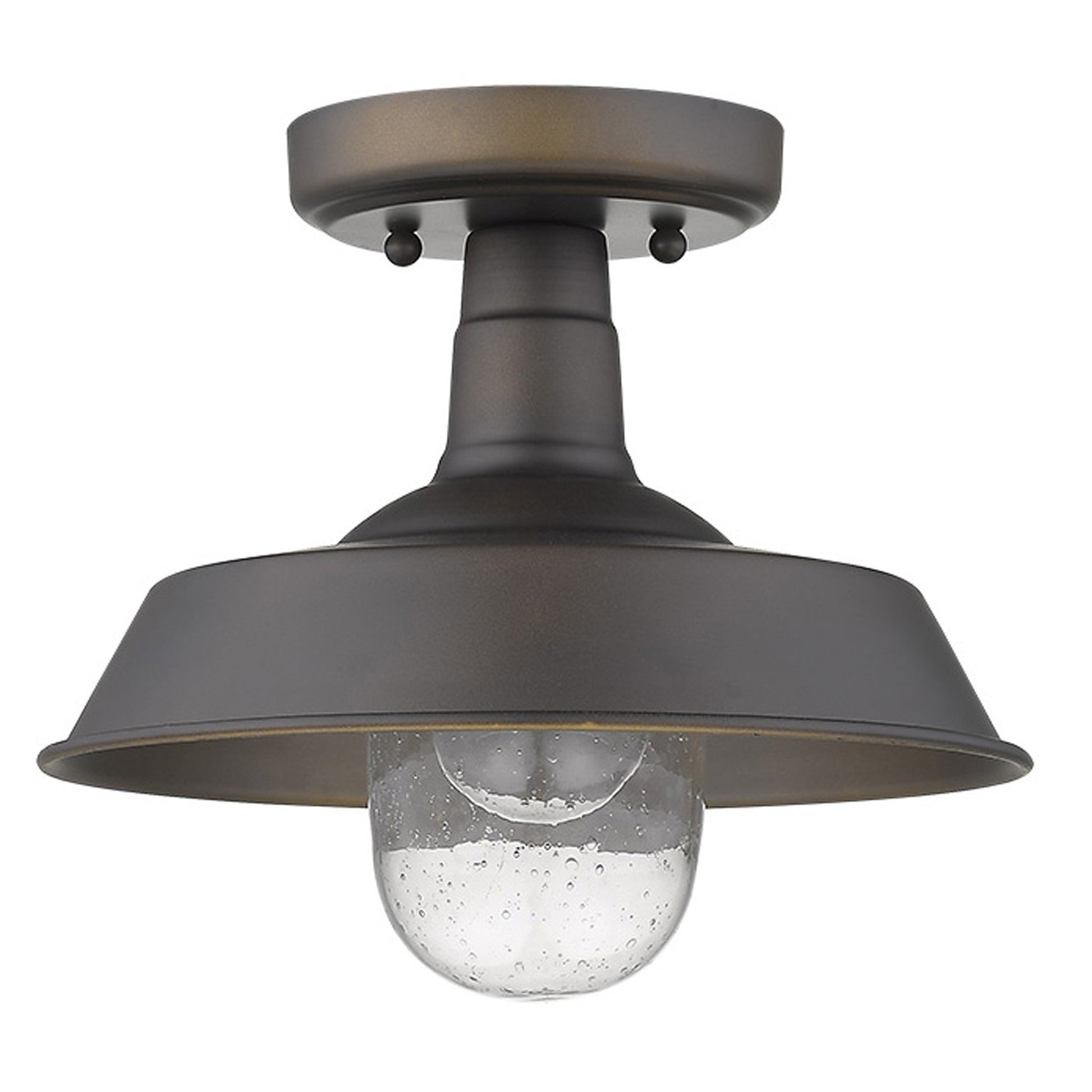 HomeRoots Shallow Plate Adjustable Pendant Light in Antique Bronze Finish