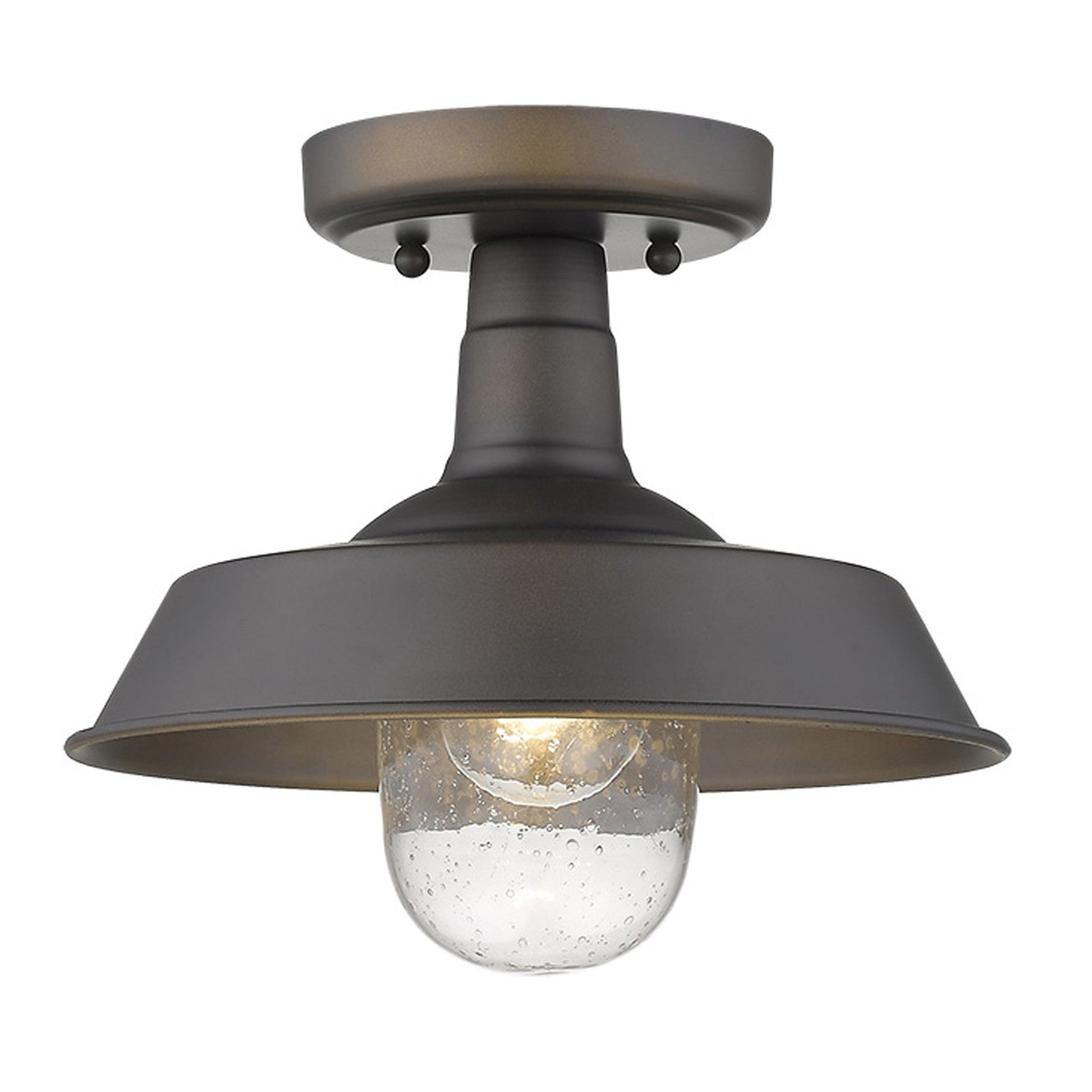 HomeRoots Shallow Plate Adjustable Pendant Light in Antique Bronze Finish