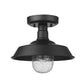 HomeRoots Shallow Plate Adjustable Pendant Light in Matte Black Finish