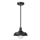 HomeRoots Shallow Plate Adjustable Pendant Light in Matte Black Finish