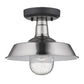 HomeRoots Shallow Plate Adjustable Pendant Light in Silver Finish