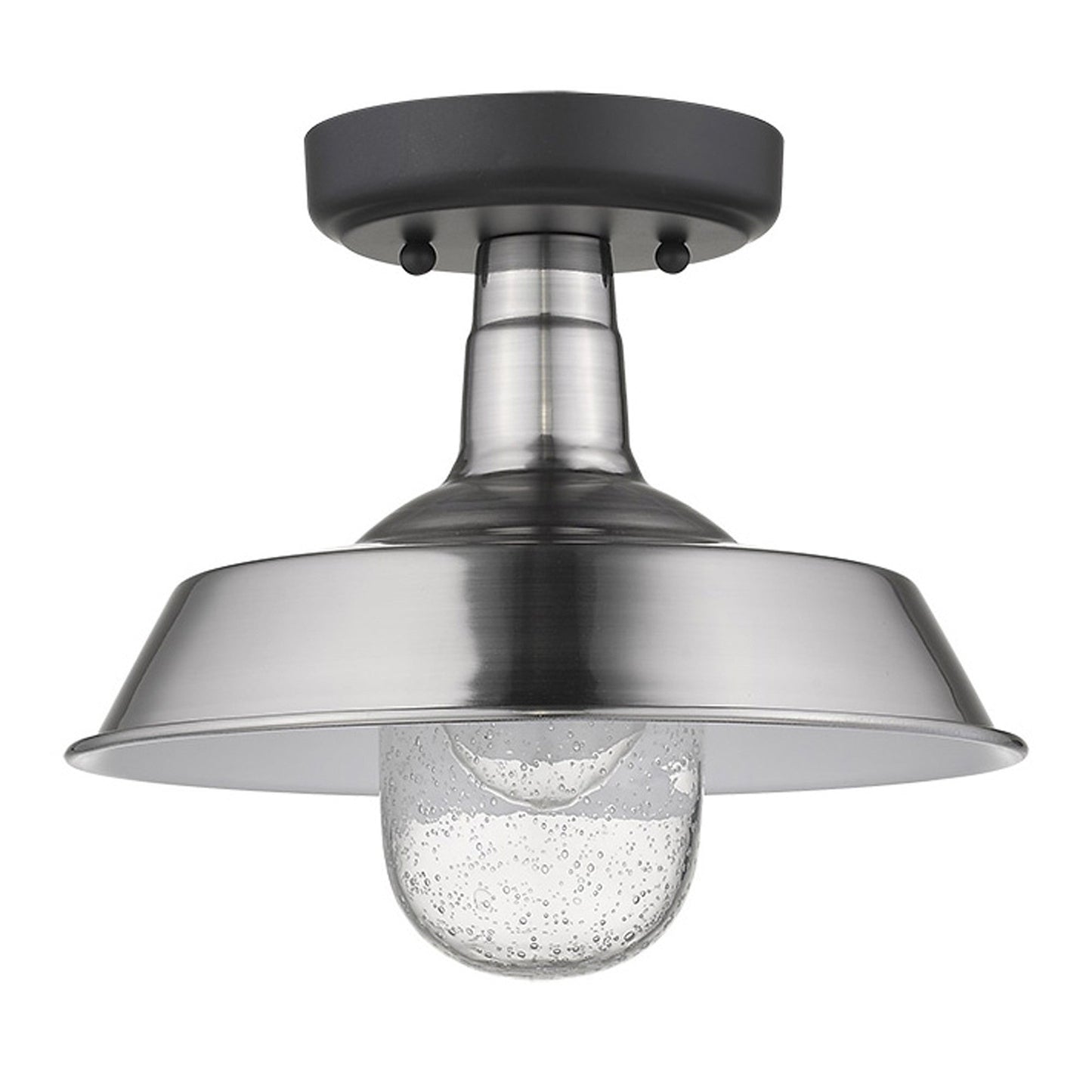 HomeRoots Shallow Plate Adjustable Pendant Light in Silver Finish
