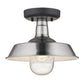 HomeRoots Shallow Plate Adjustable Pendant Light in Silver Finish